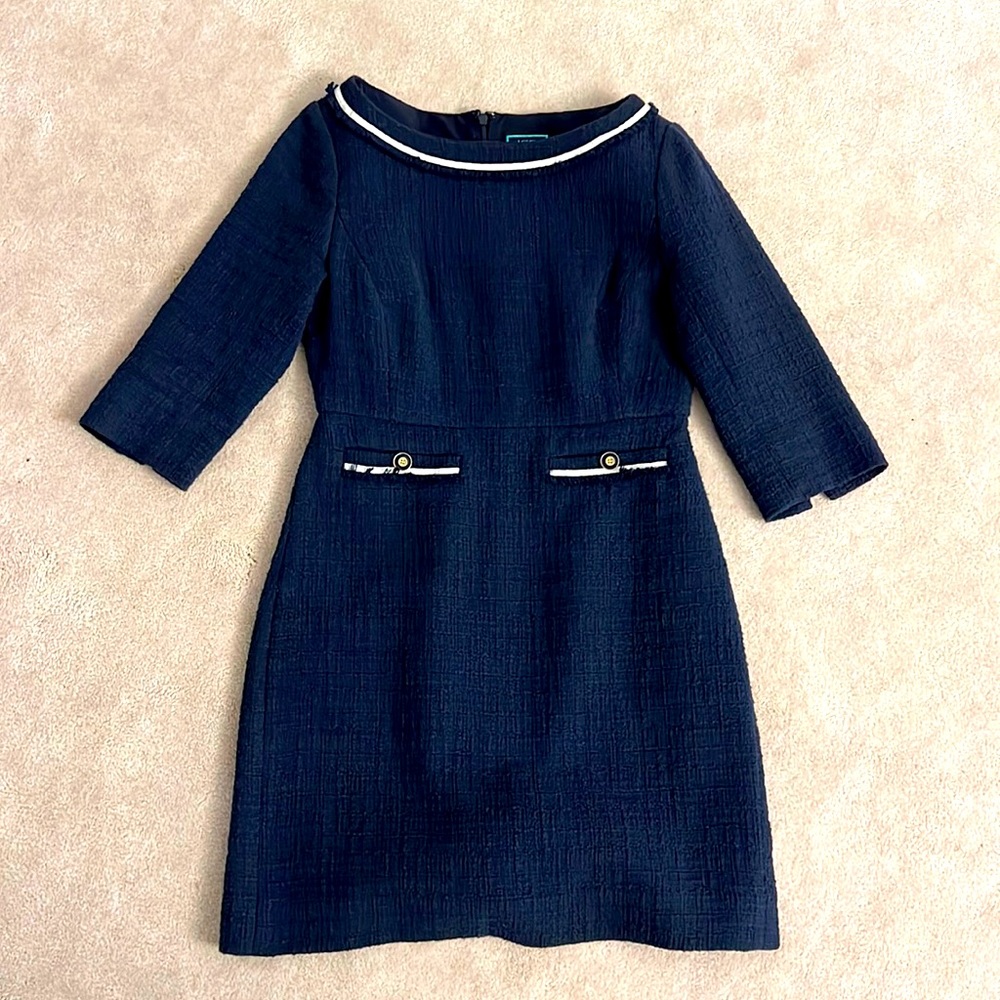 Jcrew boatneck classy navy dress